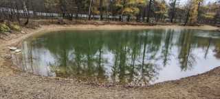 Заполнение пруда водой. ЖК Рассказово